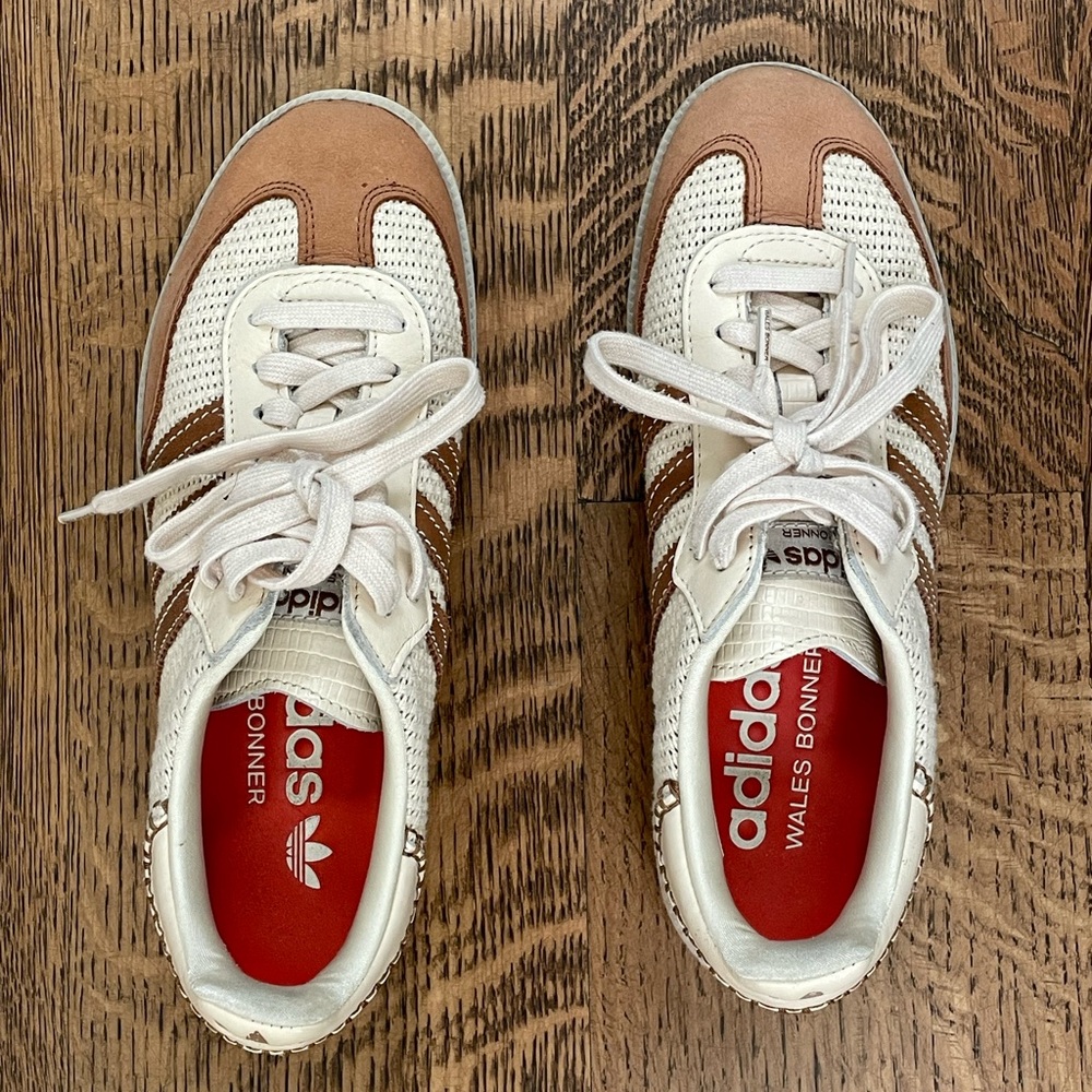 Adidas Wales Bonner White/Brown Samba Sneakers